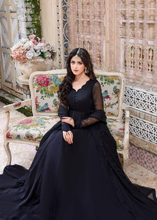 Black Frock Stitch With  Dupatta