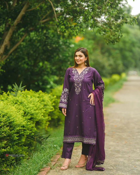 Violet 3 Piece Stitch