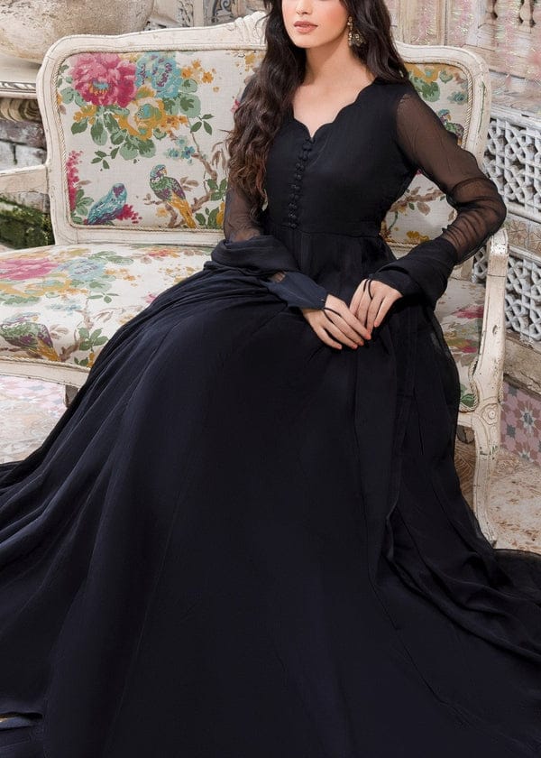 Black Frock Stitch With  Dupatta