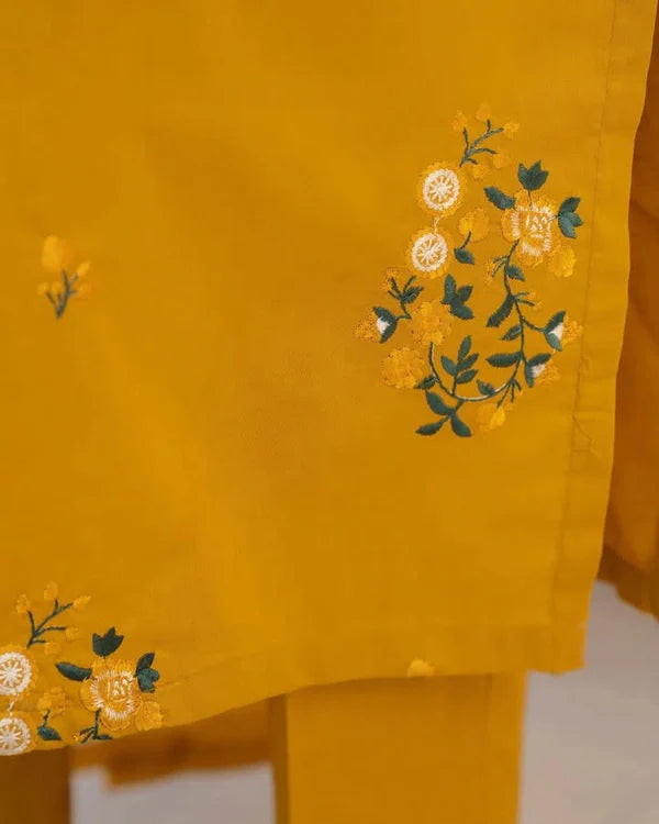 Mustard Embroidered 3pc