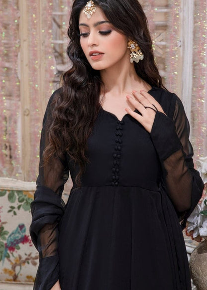 Black Frock Stitch With  Dupatta