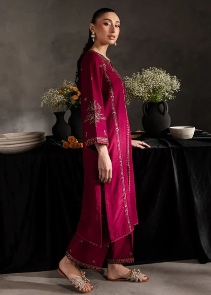 Maroon Rosewood 2Pc Embroidered Stitch