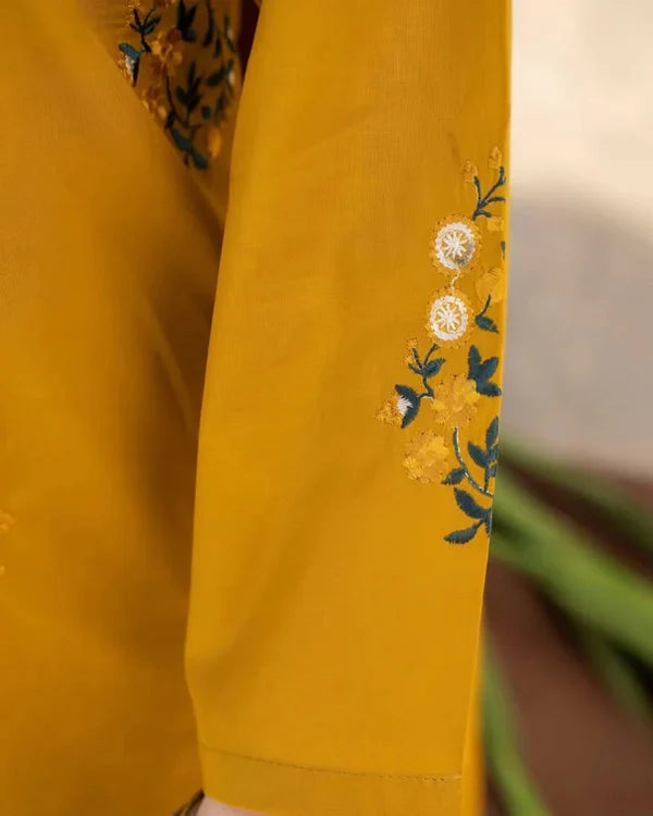 Mustard Embroidered 3pc