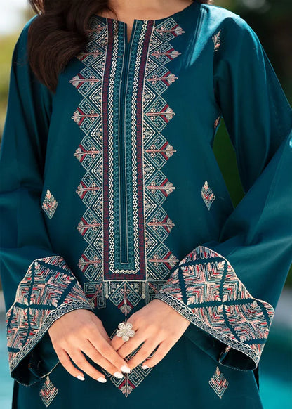 Sapphire Blue Embroidered 2 piece Kurta Set