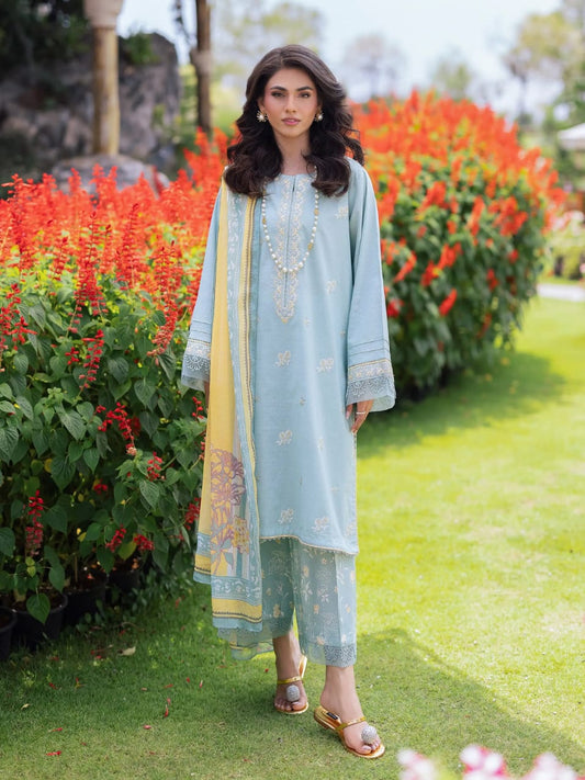 Embroidered Mist Green 3-Piece Ready-to-Wear Marina suit