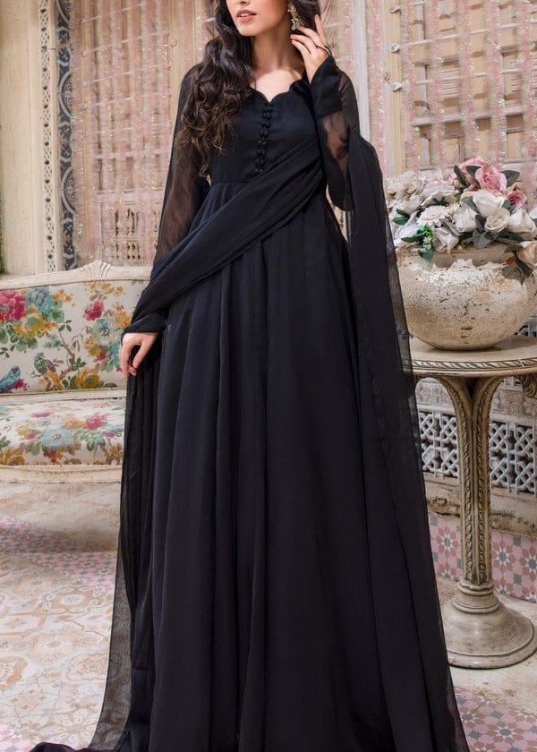 Black Frock Stitch With  Dupatta