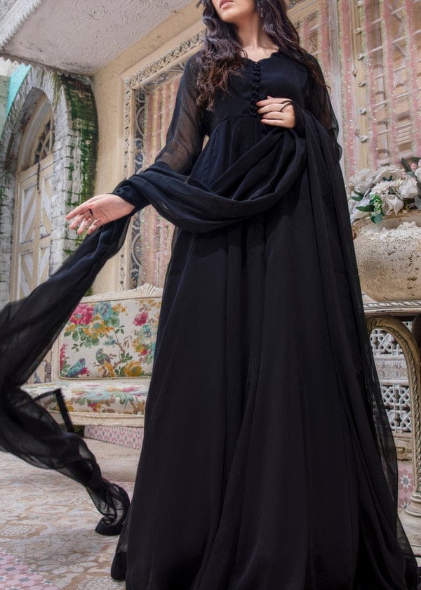 Black Frock Stitch With  Dupatta