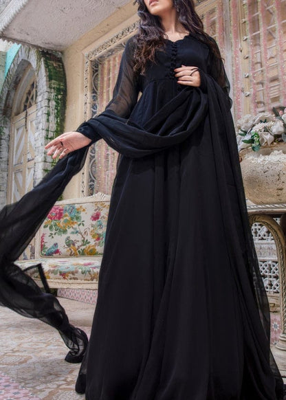 Black Frock Stitch With  Dupatta